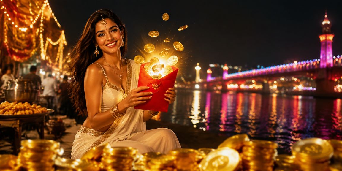 Slots game win celebration during Diwali festival in Ahmedabad